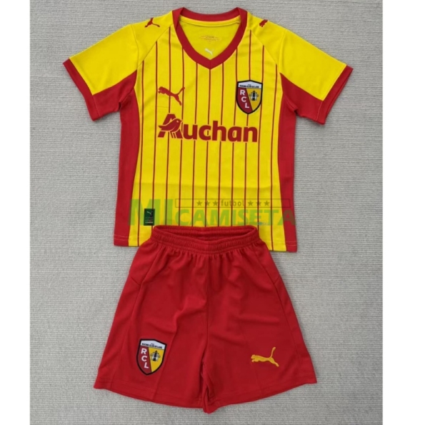 Camiseta RC Lens Primera Equipación 2025/2026 Amarillo/Rojo Niño Kit