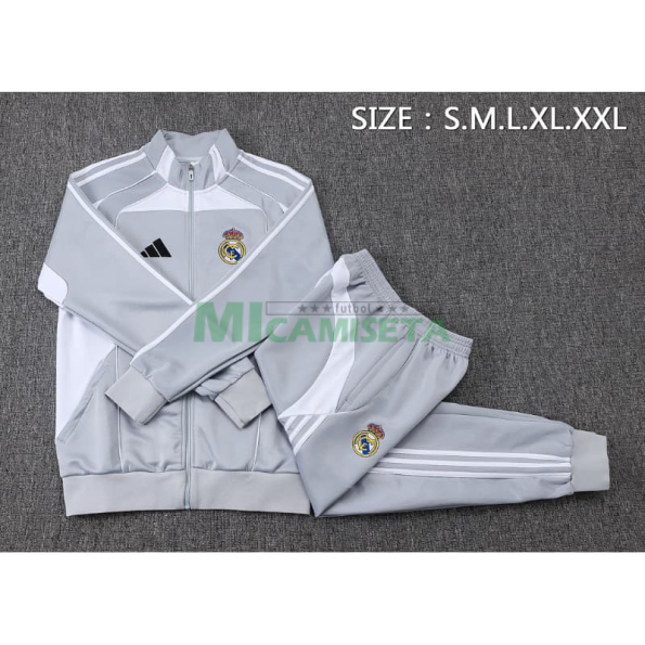 Chandal Real Madrid 2025/2026 Gris/Blanco