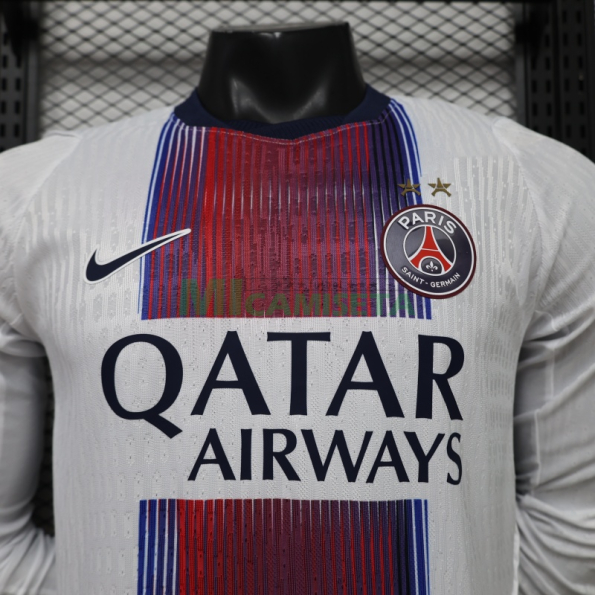 Camiseta PSG Segunda Equipación 2026/2027 ML Blanco con Dos Estrellas (EDICIÓN JUGADOR)