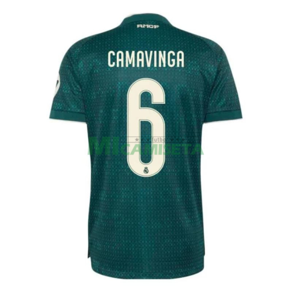 Camiseta CAMAVINGA 6 Real Madrid Segunda Equipación 2026/2027 Verde Oscuro con Parche HP