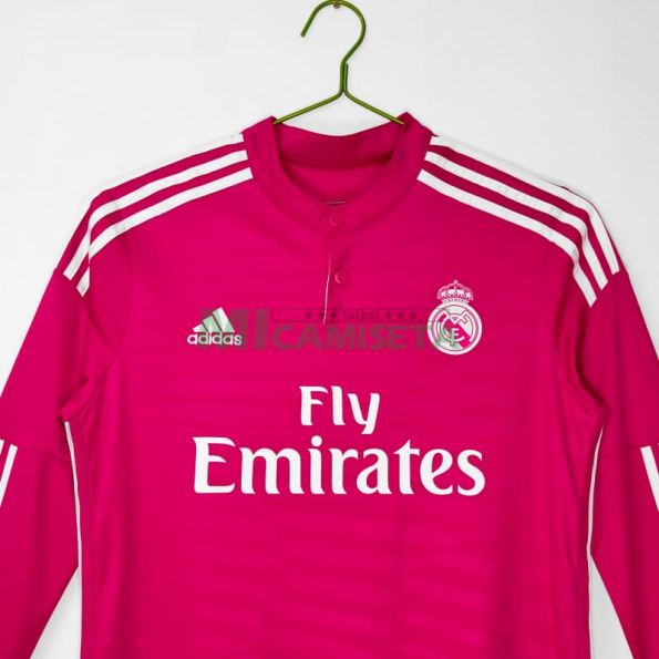 Camiseta Real Madrid Segunda Equipación Retro 2014/15 ML Rosa