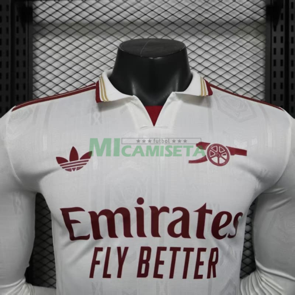 Camiseta Arsenal Tercera Equipación 2025/2026 ML Blanco (EDICIÓN JUGADOR)