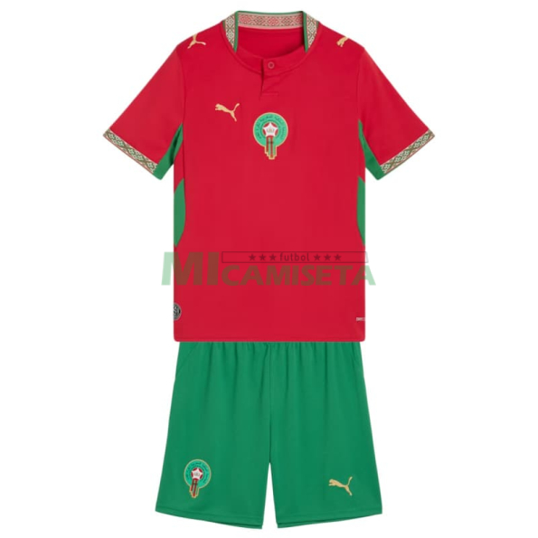 Camiseta Marruecos Primera Equipación Mundial 2026 Rojo Niño Kit