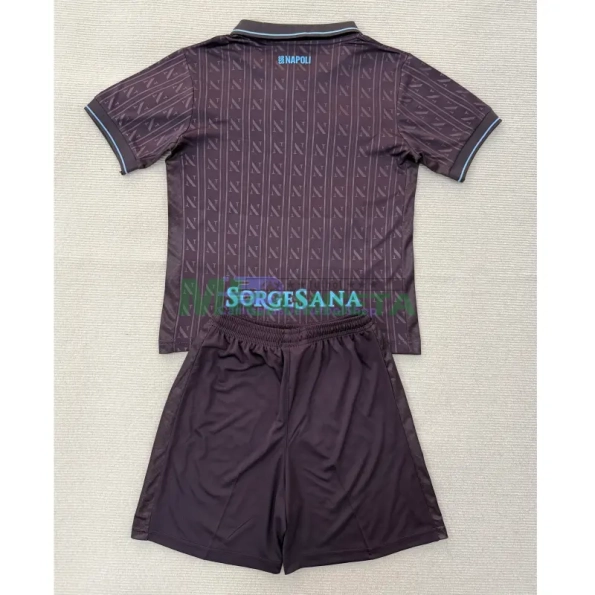 Camiseta Napoli Tercera Equipación 2025/2026 Negro Niño Kit