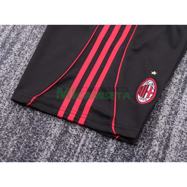 Camiseta AC Milan Tercera Equipación Retro 2000/01 Negro/Rojo Niño Kit