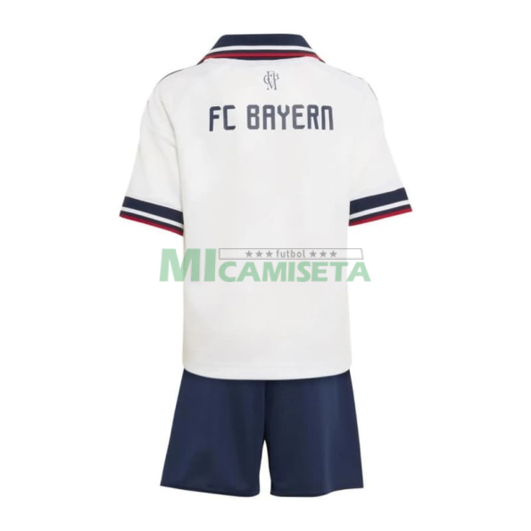 Camiseta Bayern Múnich Segunda Equipación 2026/2027 Blanco Niño Kit