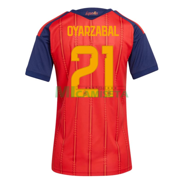 Camiseta Oyarzabal 21 España Primera Equipación 2026 Rojo/Azul Mujer