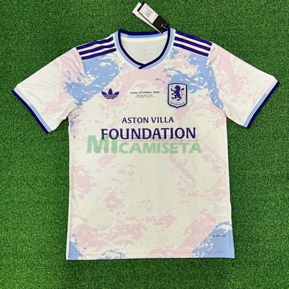 Camiseta Aston Villa Tercera Equipación 2025/2026 Blanco Roto Europa League Final