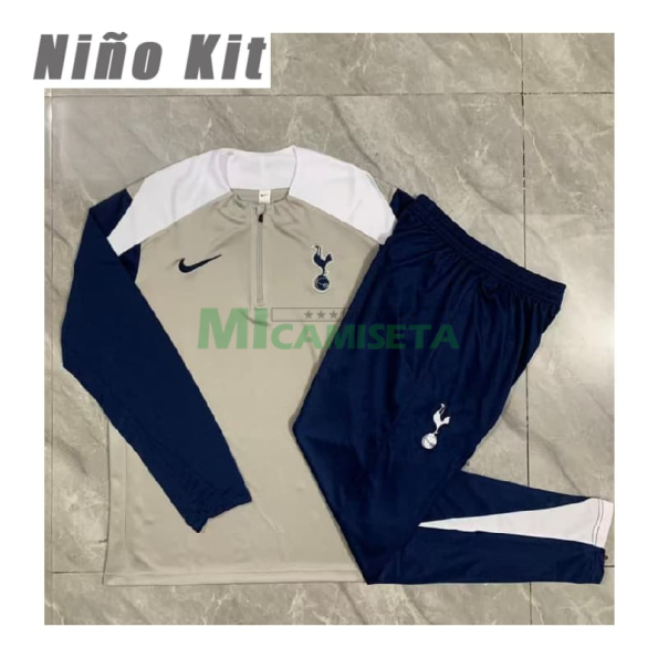 Sudadera De Entrenamiento Tottenham Hotspur 2025/2026 Niño Kit Gris/Azul Marino