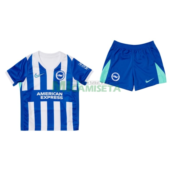 Camiseta Brighton Primera Equipación 2025/2026 Azul/Blanco Niño Kit