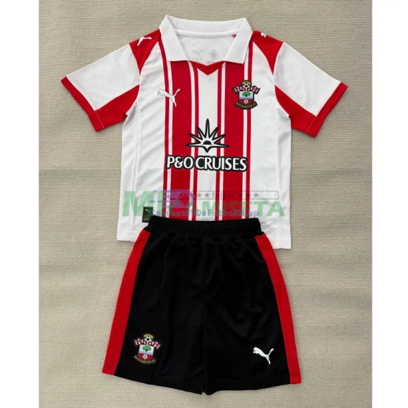 Camiseta Southampton Primera Equipación 2025/2026 Rojo/Blanco Niño Kit