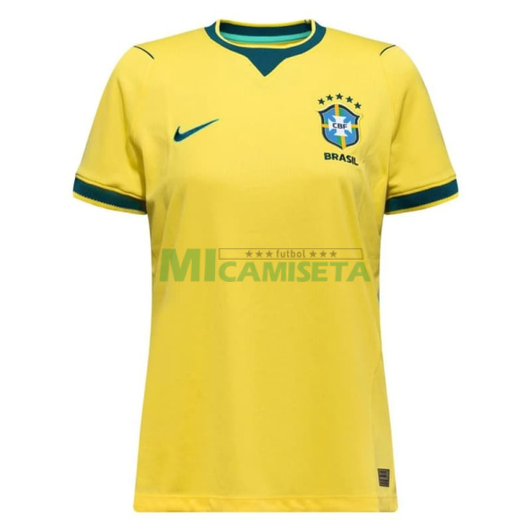 Camiseta Brasil Primera Equipación Mundial 2026 Amarillo Mujer