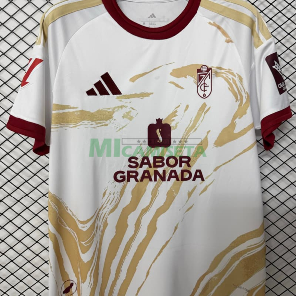 Camiseta Granada Tercera Equipación 2026/2027 Blanco/Oro con Parche La Liga
