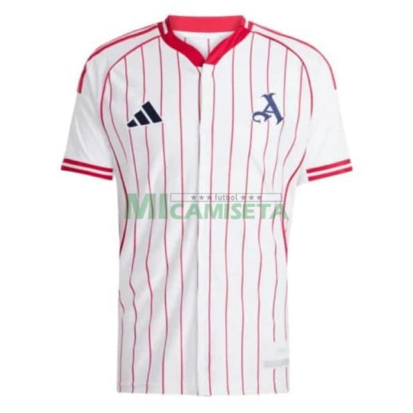 Camiseta Arsenal 2025/2026 Baseball Shirt Blanco/Rojo