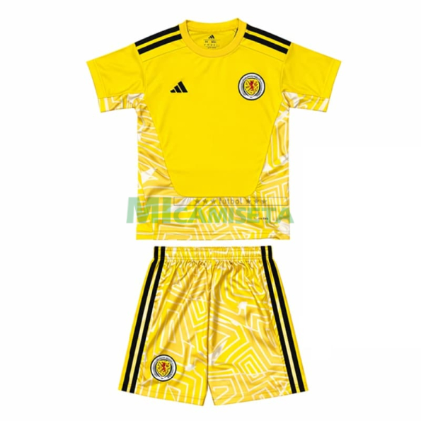 Camiseta de Portero Escocia Primera Equipación Mundial 2026 Amarillo Niño Kit