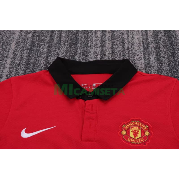Camiseta Manchester United Primera Equipación Retro 2013/14 Rojo Niño Kit