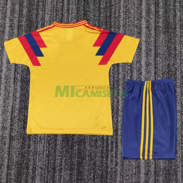Camiseta Colombia Primera Equipación Retro 1990 Amarillo Niño Kit