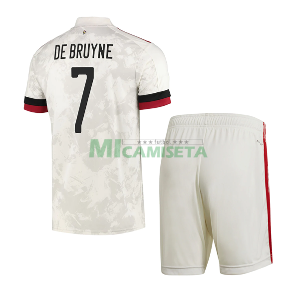 Camiseta DE BRUYNE 7 Bélgica Segunda Equipación 2021 Niño Kit