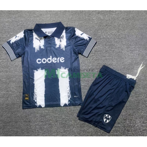 Camiseta Monterrey 2025/2026 KidSuper Azul Marino/Blanco Niño Kit