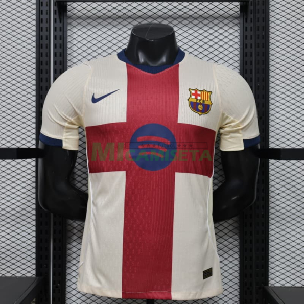 Camiseta Barcelona 2026/2027 Beige/Rojo (EDICIÓN JUGADOR)