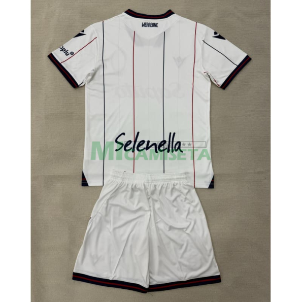Camiseta Bologna Segunda Equipación 2025/2026 Blanco Niño Kit