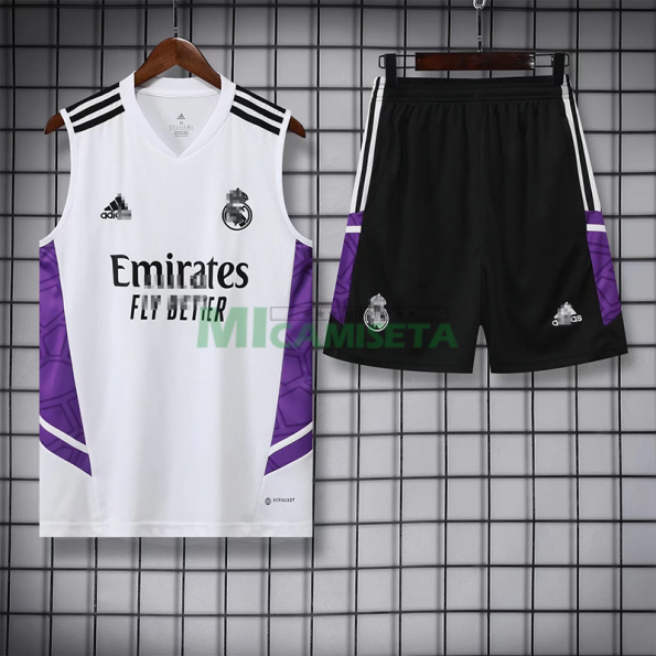 Camiseta de Entrenamiento Real Madrid Sin Mangas 2022/2023 Kit Blanco/Púrpura