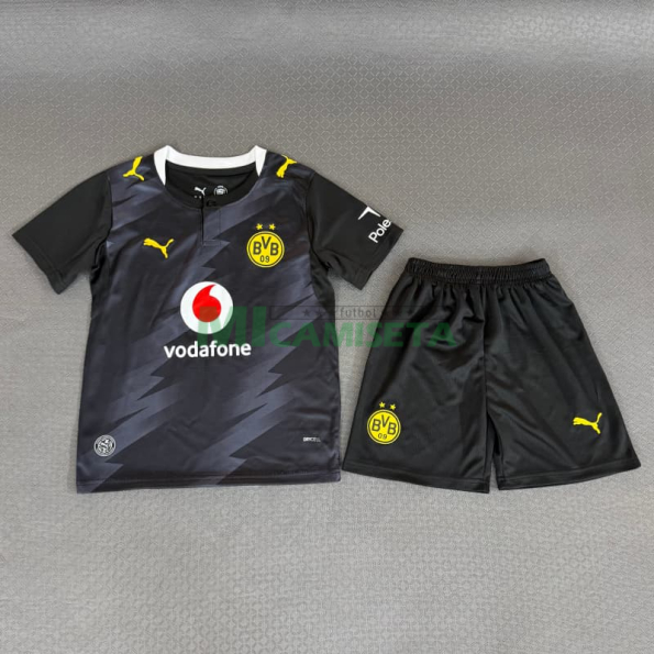 Camiseta Borussia Dortmund Segunda Equipación 2026/2027 Negro Niño Kit