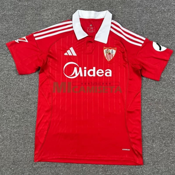 Camiseta Sevilla FC 2025/2026 Segunda Equipación Rojo con Parche La Liga