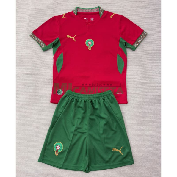 Camiseta Marruecos Primera Equipación Mundial 2026 Rojo Niño Kit