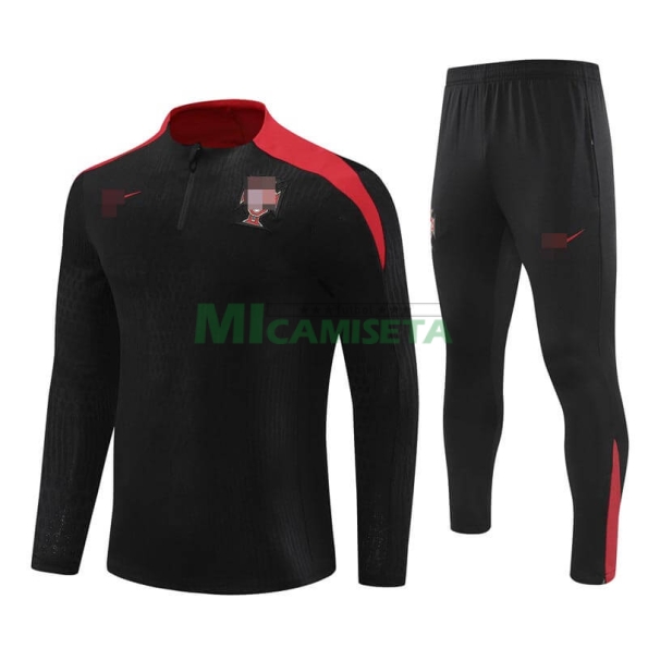 Sudadera de Entrenamiento Portugal 2024 Negro/Rojo