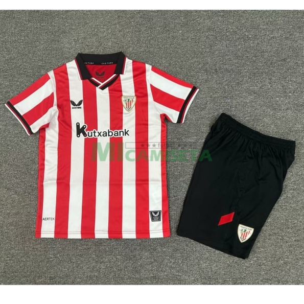 Camiseta Athletic de Bilbao Primera Equipación 2025/2026 Rojo/Blanco Niño Kit