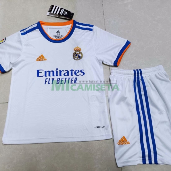 Camiseta Real Madrid Primera Equipación 2021/2022 Niño Kit