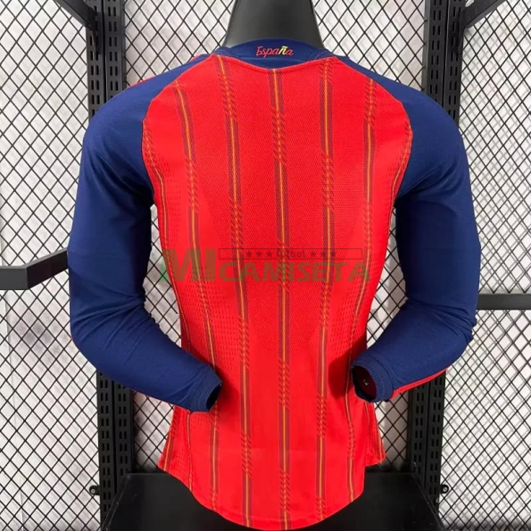 Camiseta España Primera Equipación Mundial 2026 ML Rojo/Azul Edición Final (EDICIÓN JUGADOR)