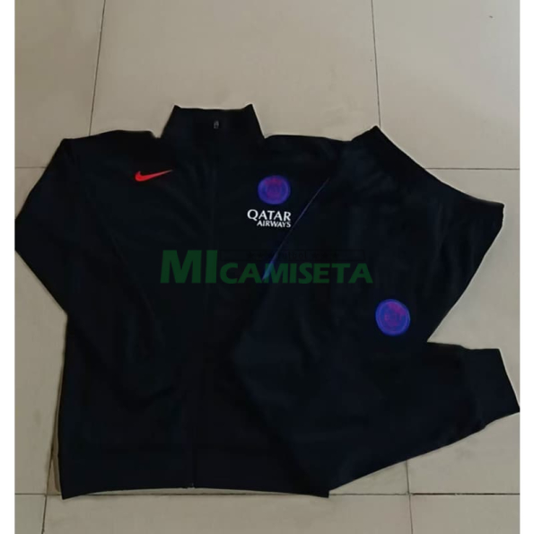 Chandal PSG 2025/2026 Niño Negro con Manga Azul