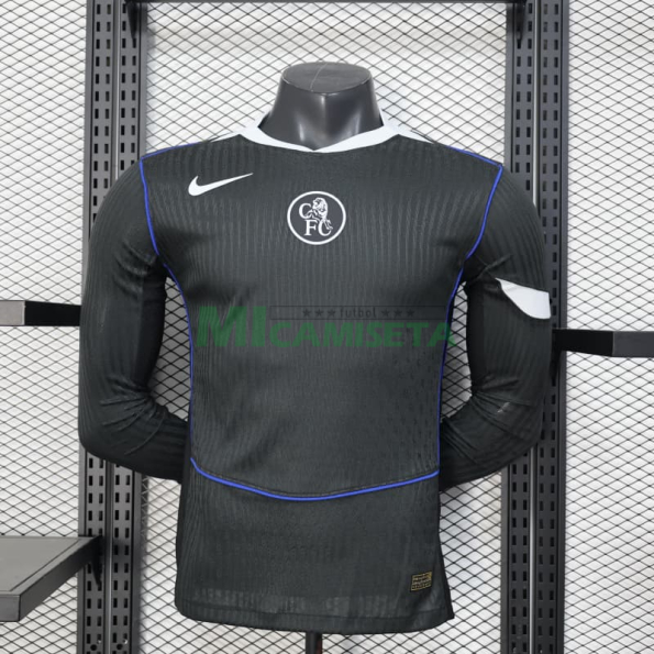 Camiseta Chelsea Tercera Equipación 2025/2026 ML Negro (EDICIÓN JUGADOR)