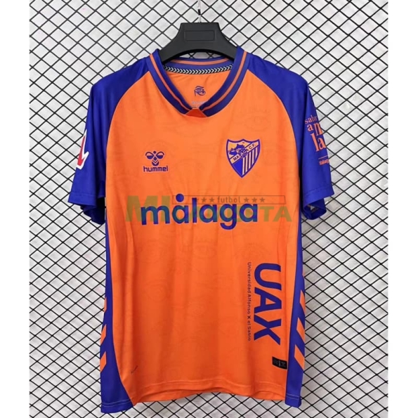 Camiseta Málaga CF Segunda Equipación 2025/2026 Naranja/Azul con Parche La Liga