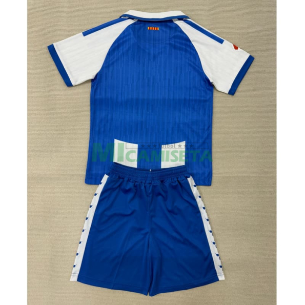 Camiseta Espanyol Primera Equipación 2025/2026 Azul/Blanco Niño Kit con Parche La Liga