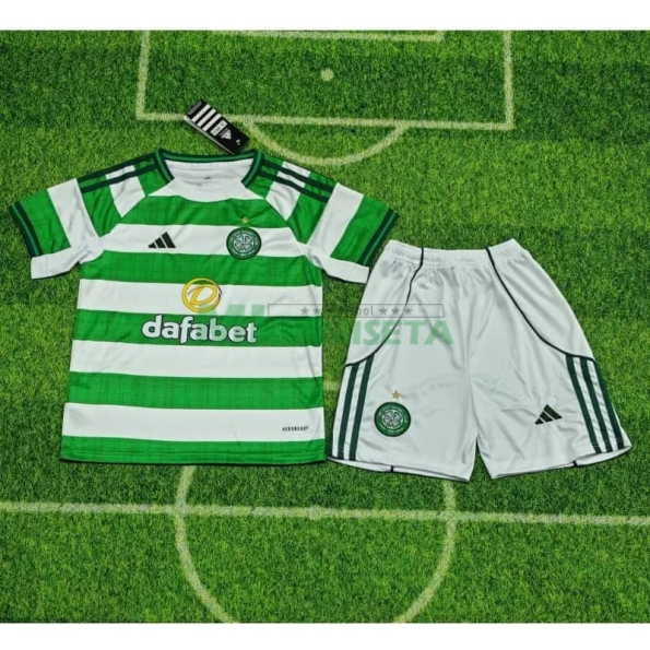 Camiseta Celtic Primera Equipación 2025/2026 Verde/Blanco Niño Kit