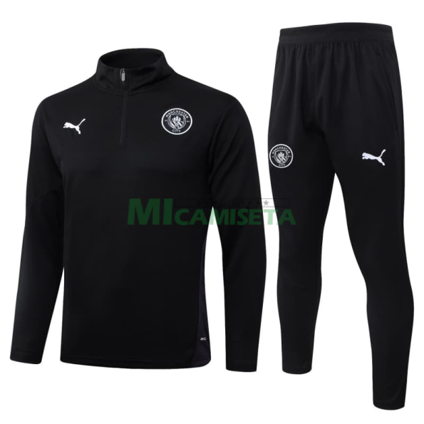 Sudadera De Entrenamiento Manchester City 2025/2026 Kit Negro/Blanco