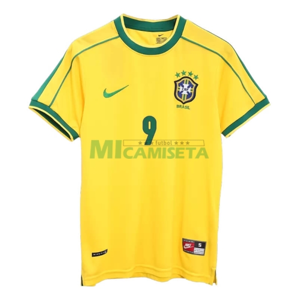 Camiseta RONALDO 9 Brasil Primera Equipación Retro 1998