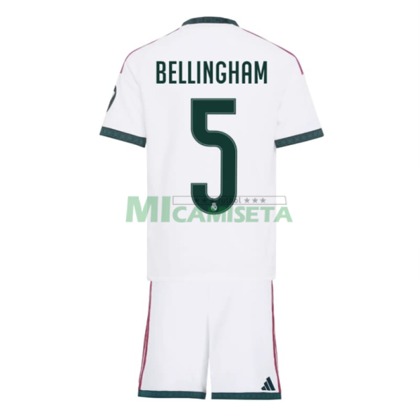 Camiseta BELLINGHAM 5 Real Madrid Primera Equipación 2026/2027 Blanco Niño Kit con Parche HP
