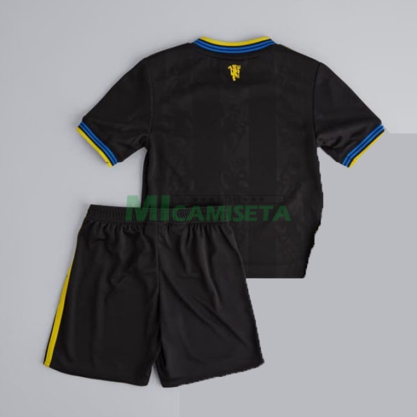Camiseta Manchester United Tercera Equipación 2025/2026 Negro Niño Kit