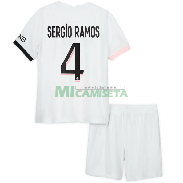 Camiseta Sergio Ramos 4 PSG Segunda Equipación 2021/2022 Niño Kit