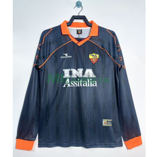 Camiseta AS Roma Tercera Equipación Retro 1999/00 ML Azul Marino