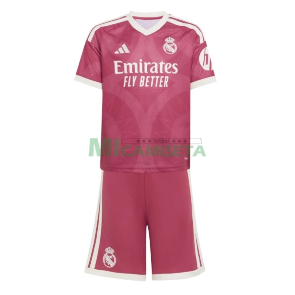 Camiseta Real Madrid Tercera Equipación 2026/2027 Rosa Niño Kit con Parche HP