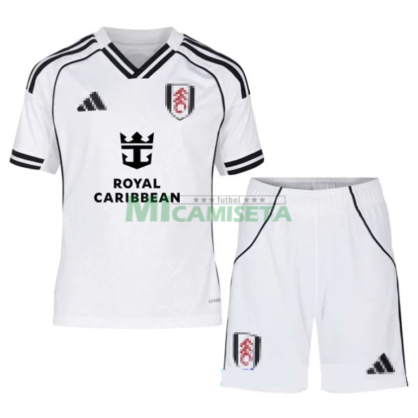 Camiseta Fulham F.C. Primera Equipación 2025/2026 Blanco Niño Kit