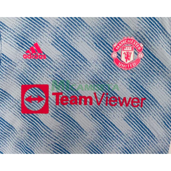 Camiseta Manchester United Segunda Equipación Retro 2021/2022 Azul (EDICIÓN JUGADOR)