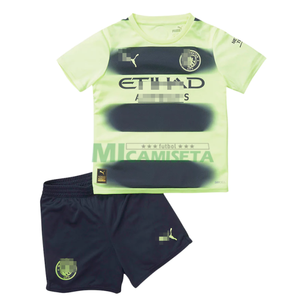 Camiseta Manchester City Tercera Equipación 2022/2023 Niño Kit