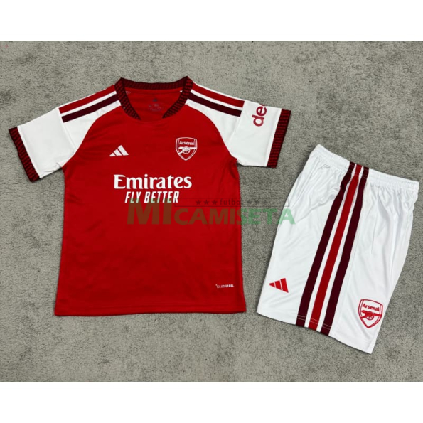 Camiseta Arsenal Primera Equipación 2026/2027 Rojo/Blanco Niño Kit