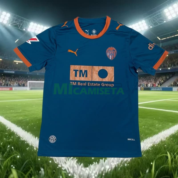 Camiseta Valencia Segunda Equipación 2026/2027 Azul con Parche La Liga